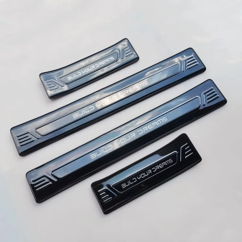 For BYD Yuan UP 2024 Accessories Car Stainless Steel Door Sill Scuff Plate Pedal Trim Auto Threshold Protector Sticker Styling