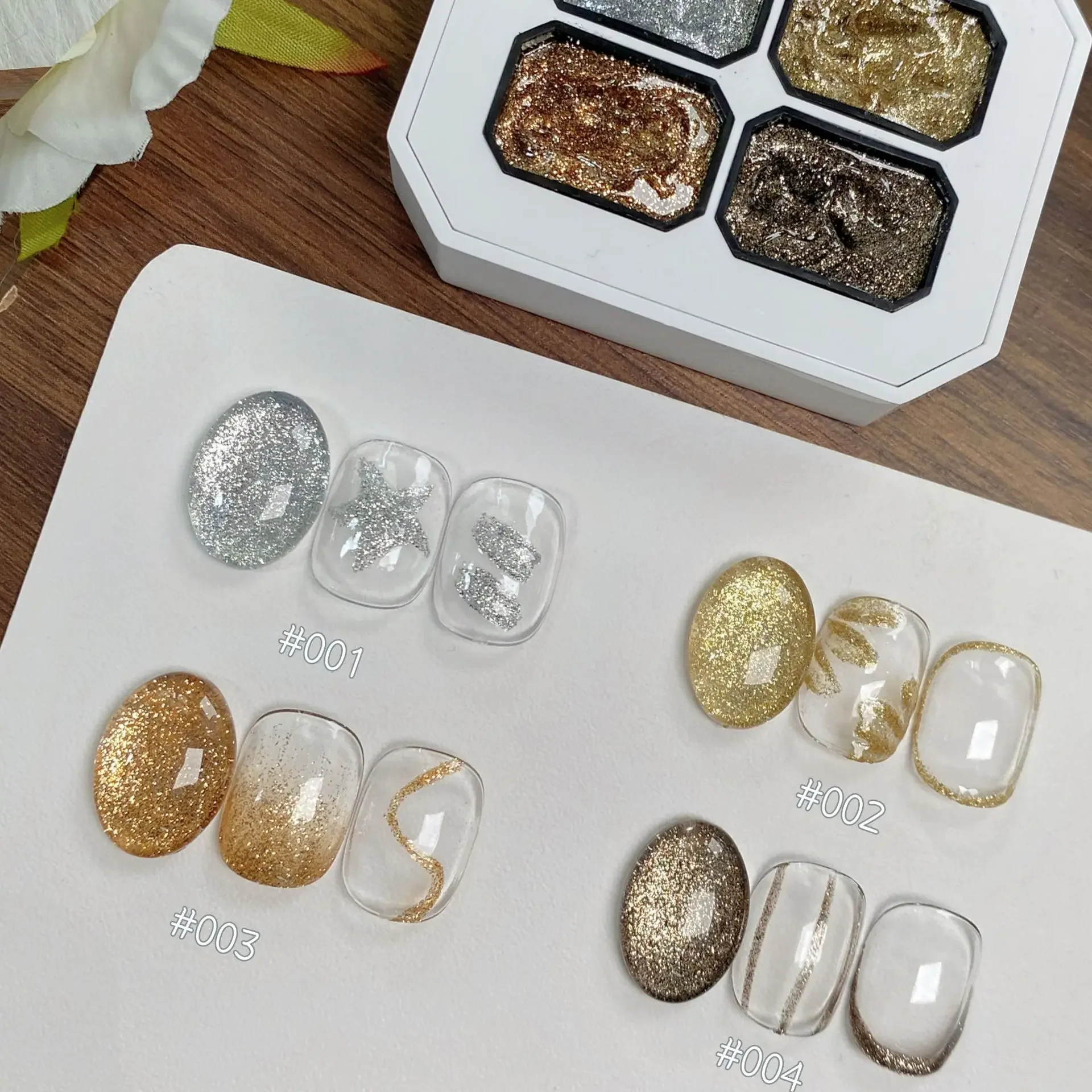 

4color Platinum Nail Polish Platinum Glue High-end Super Flash Gold Silver High-density Painted Pull Line Nail Art Nail Polish