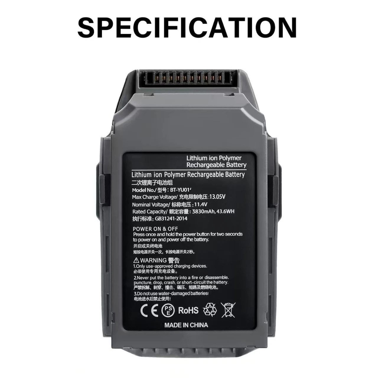New 3830mAh Battery For Mavic Pro Intelligent Flight Batteries Compatible with Mavic Pro/Platinum Series Drone Accessories   