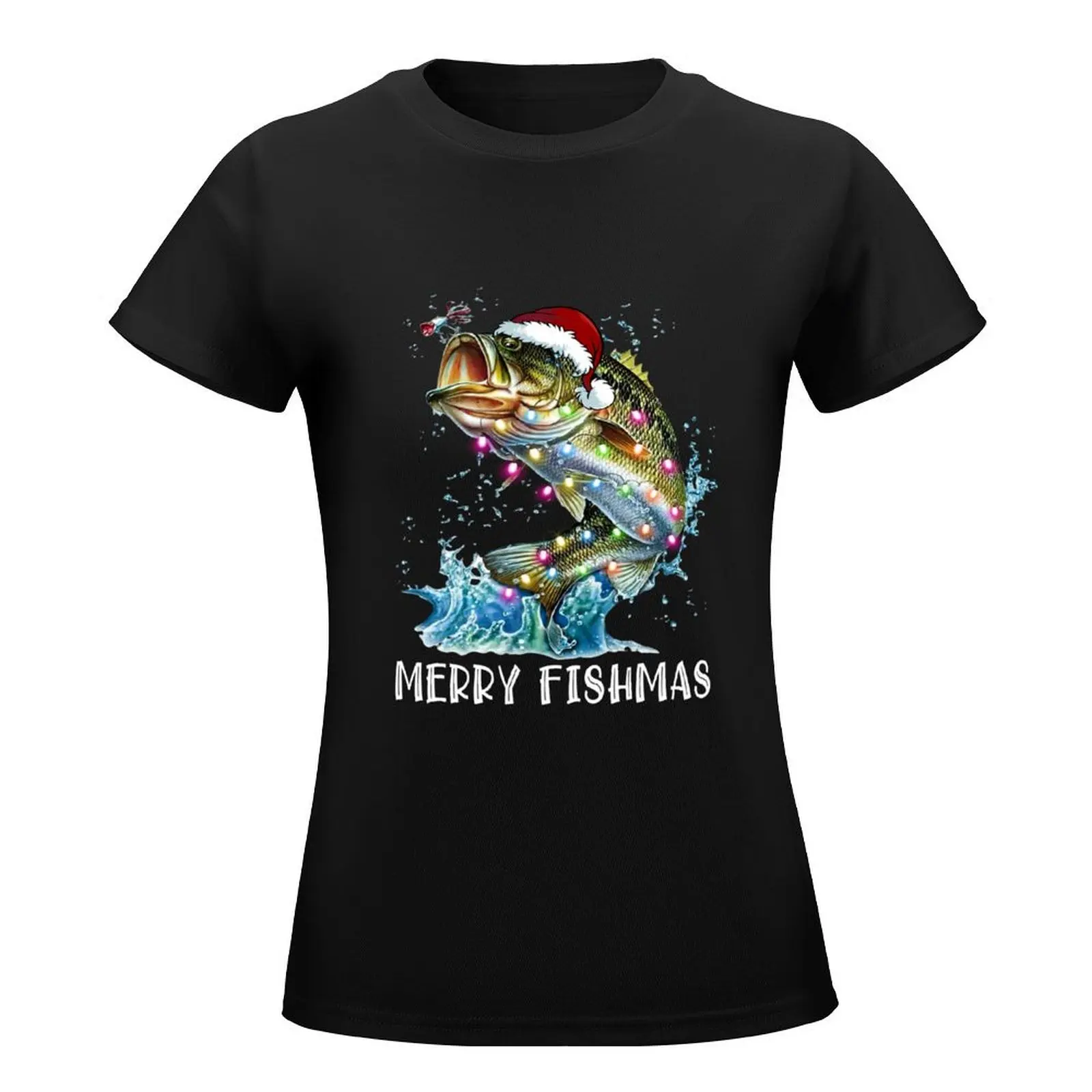 Funny Fish Christmas For Men Grandpa Fishing Lovers Dad Men T-Shirt Blouse shirts graphic tees Women's clothing