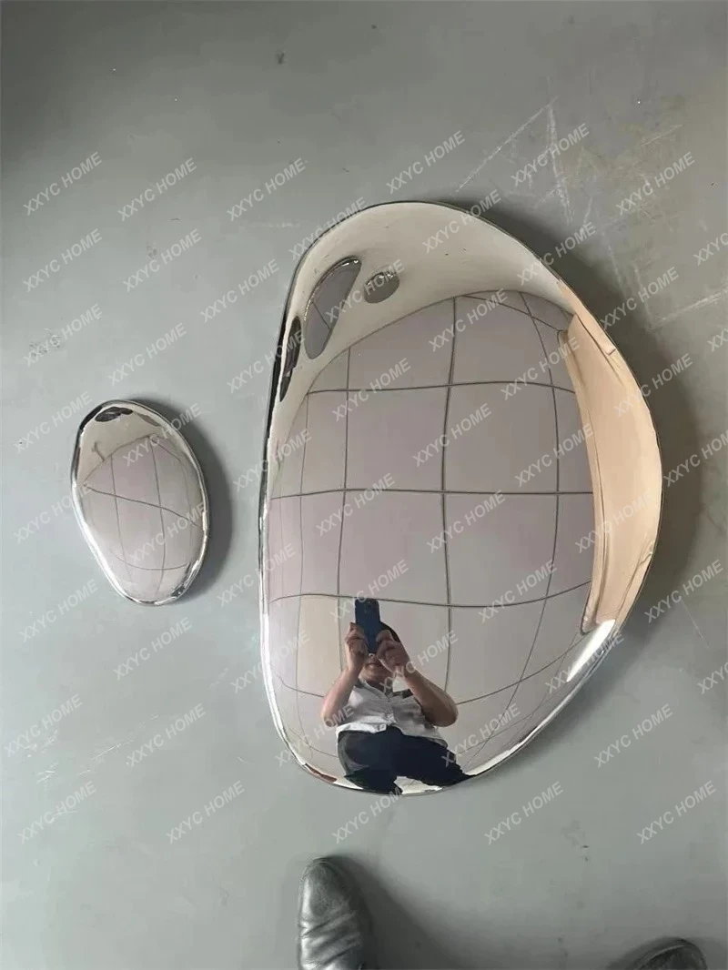 Round Stainless Steel Water Drop Decorative Mirrors Modern Living Room  Wall Mirror Decorative Paintings Home Decorative