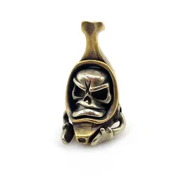 Brass Banana Man Skull Knife Beads Outdoors DIY Tools EDC Lanyard Pendants Necklace  Key Rings Accessories Woven Paracord Pearl