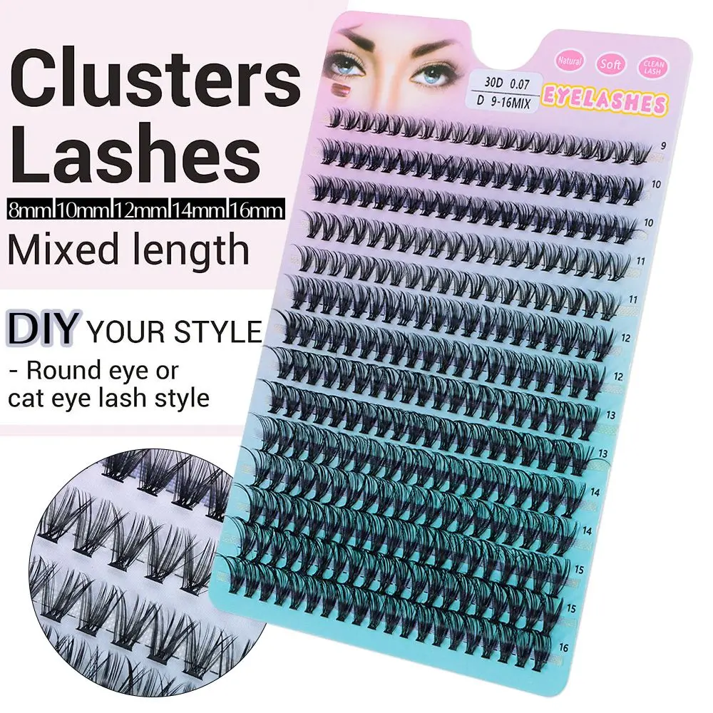 9-16mm 280pcs Lash Clusters 10D-40D D Curl Mix Individual Lashes Cluster that Look Like Eyelash Extensions DIY Lash Extension