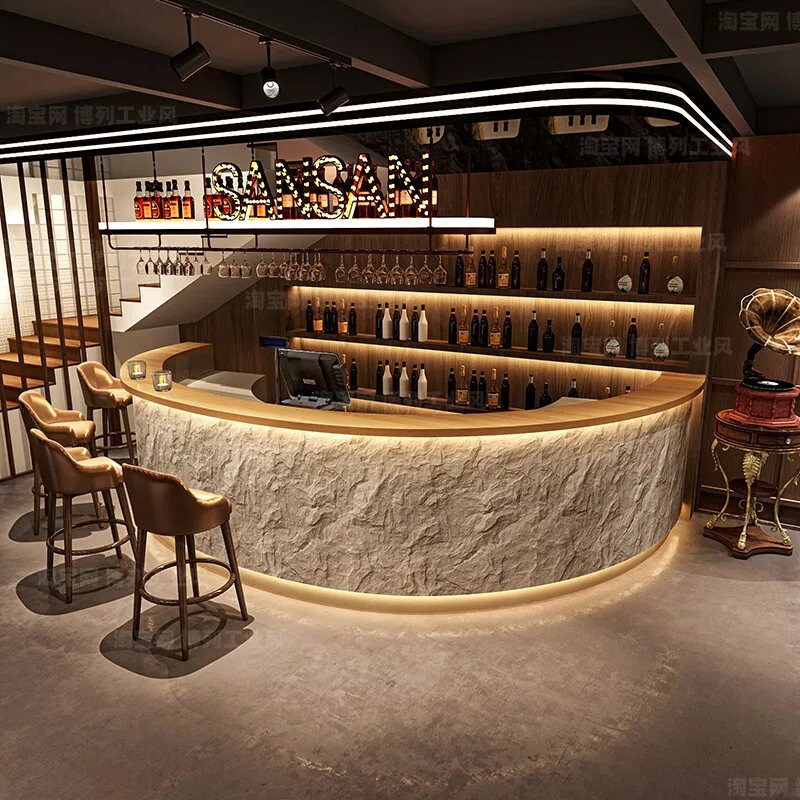 

Bar Best Reception Desks Unique Welcome Display Aesthetic Design Reception Desks Curved Industrial Mostrador Lounge Furniture