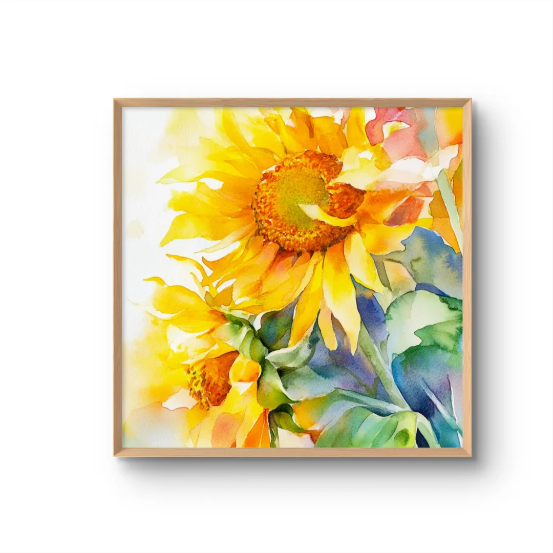 ภาพวาดดอกทานตะวัน, พิมพ์ผ้าใบดอกทานตะวัน, ศิลปะบนผนังผ้าใบ, ศิลปะดอกไม้, พิมพ์สีสันสดใสสําหรับบ้าน, Impre ร่วมสมัย