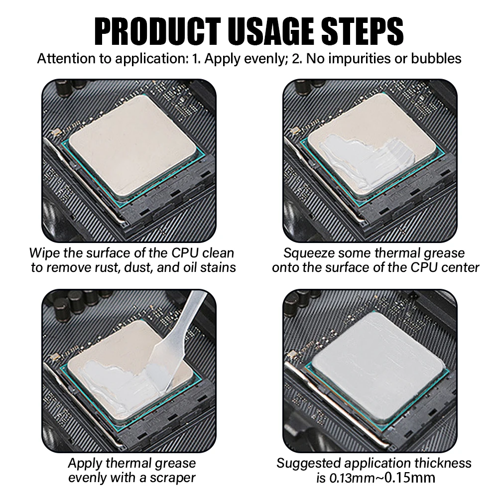 1/5Pcs HY410 10g White Thermal Grease Compound Paste Conductive Grease Paste For CPU GPU Chipset Cooling Compound Silicone