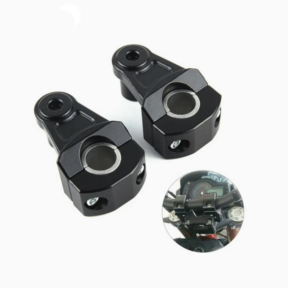 2PCS Universal Motorcycle HandleBar Handle Fat Bar Mount Clamps Riser 7/8'' 22mm Easy To Install Universal Short Shank Practical