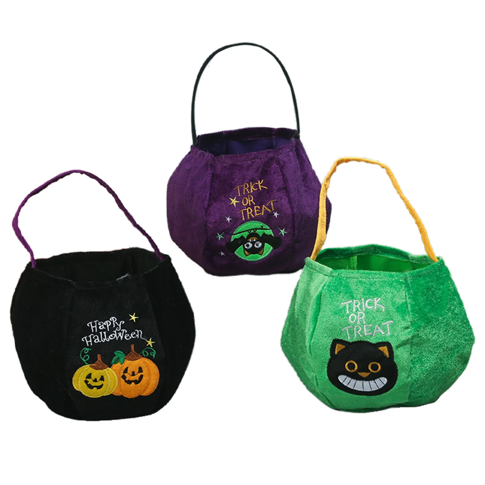 Sacs de citrouille d'halloween, sacs d'astuce ou de friandises pour enfants, seau de citrouille d'halloween, panier de collation, accessoires cadeaux pour enfants
