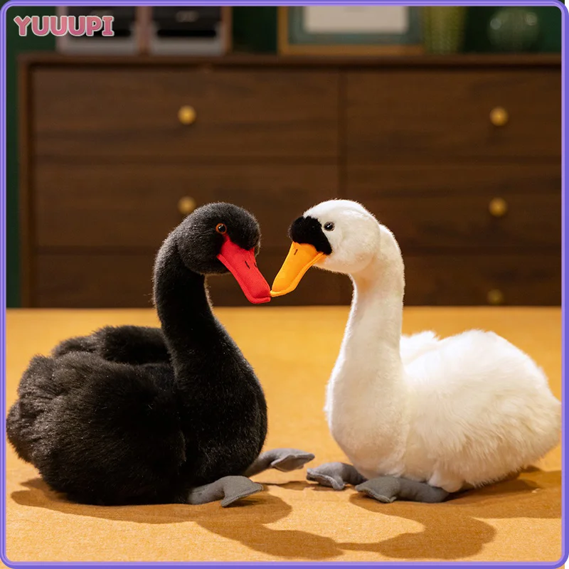 

Squishy Black And White Swan Plush Toys Simulation Swan Stuffed Animal Dolls Baby Appease Toy Kid Birthday Gifts Home Decoration