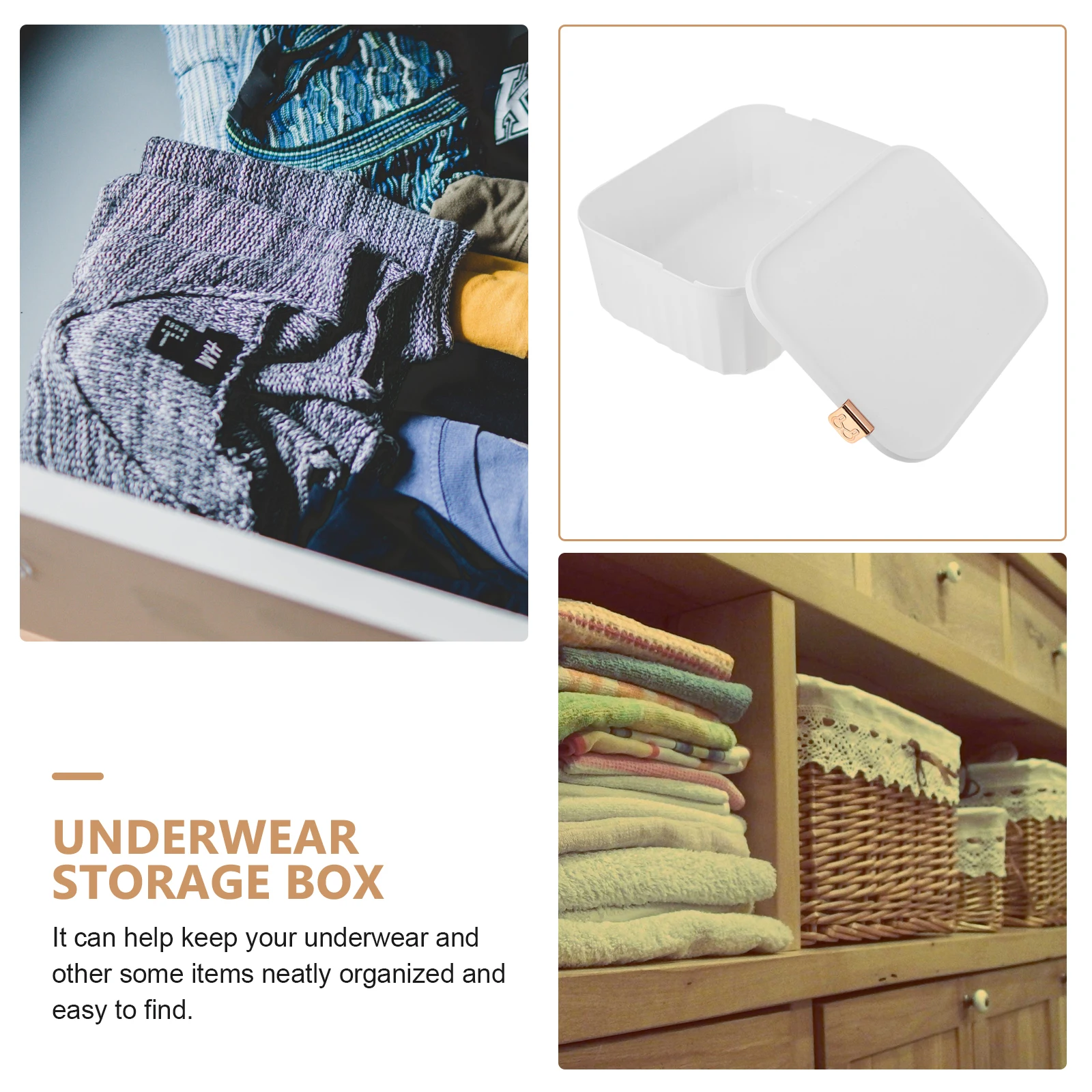 

1Pcs Dustproof Storage Box Underwear Holder Socks Organizer Wardrobe Case Small Clothes Storage Container