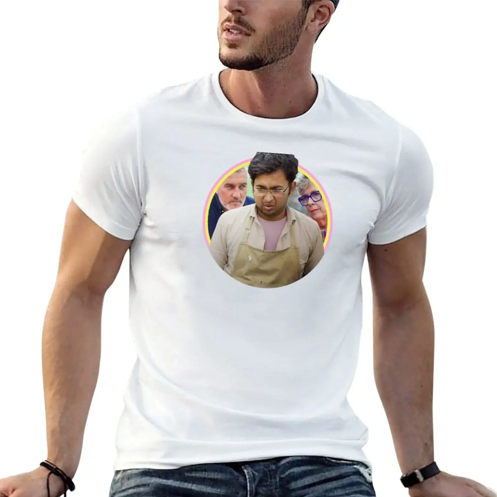 Rahul British Bake Off (v2) T-Shirt custom t-shirts Aesthetic clothing men graphic t shirts