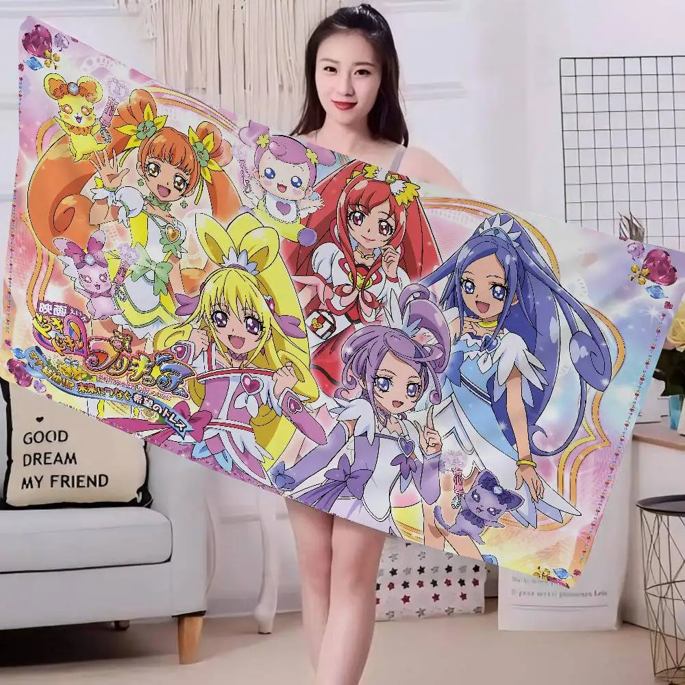 Toalhas de praia grandes de microfibra do anime Smile Precure, toalhas de secagem rápida, toalhas de praia para areia, toalhas de piscina para viagens, natação, ioga