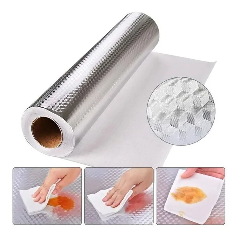 Aluminum Foil Paper Kitchen Oil-proof Stickers Waterproof Gas Stove Shield Self-adhesive Silvery for Kitchen Special Accessories