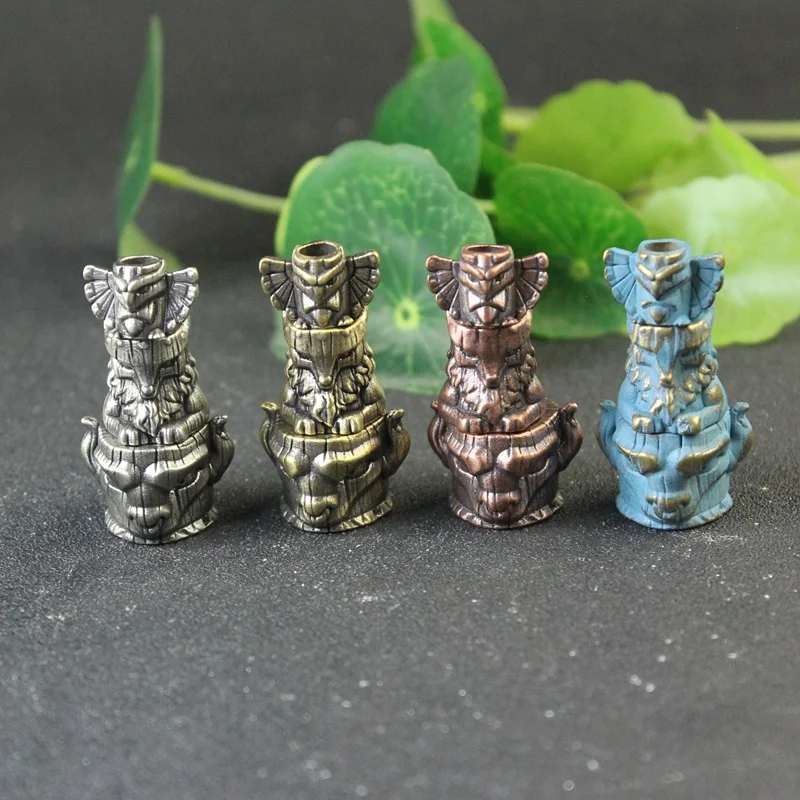 

1 Set Ancient Egyptian Patron Saint Divine Cow Firefox Flying Eagle Brass Paracord Beads Knife Lanyard Pendants DIY Accessories