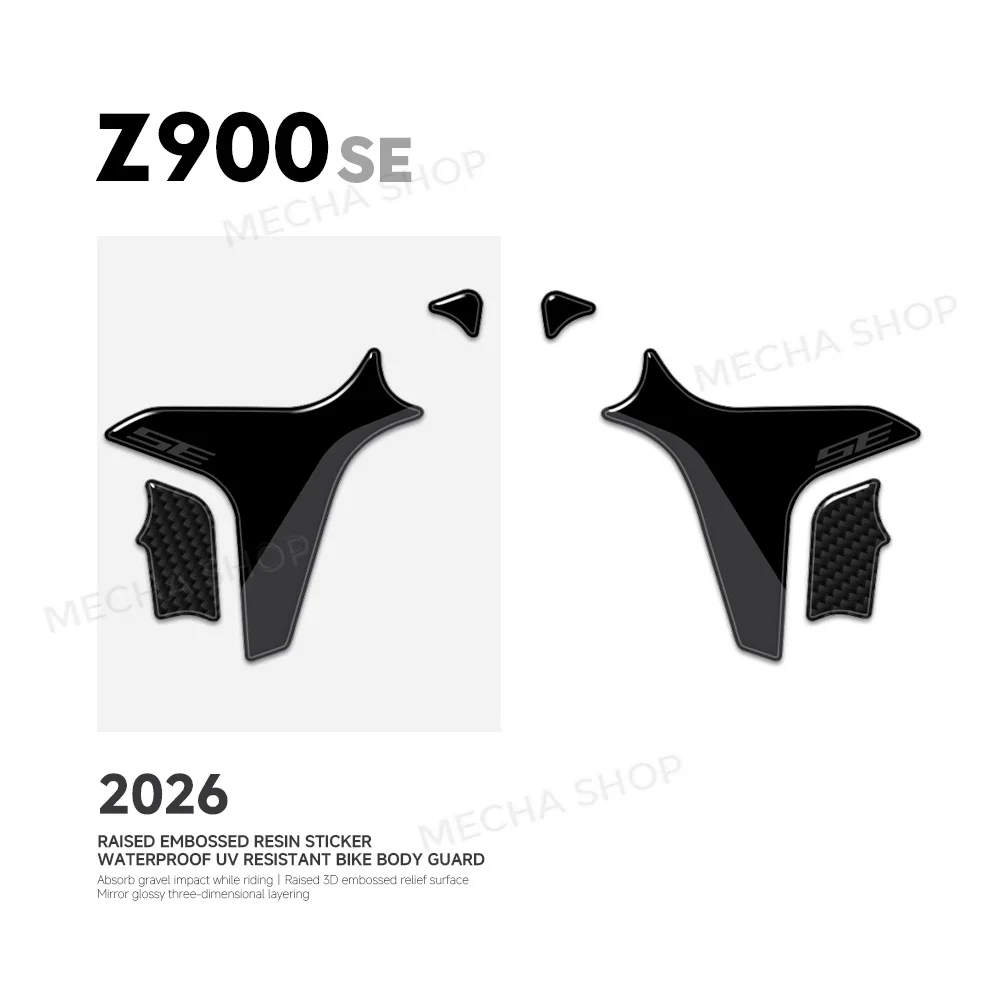 For Z 900 SE 2026 Z900SE 3D Resin Heel Stickers Motorcycle Accessories 3D Resin Sticker Protection Kit