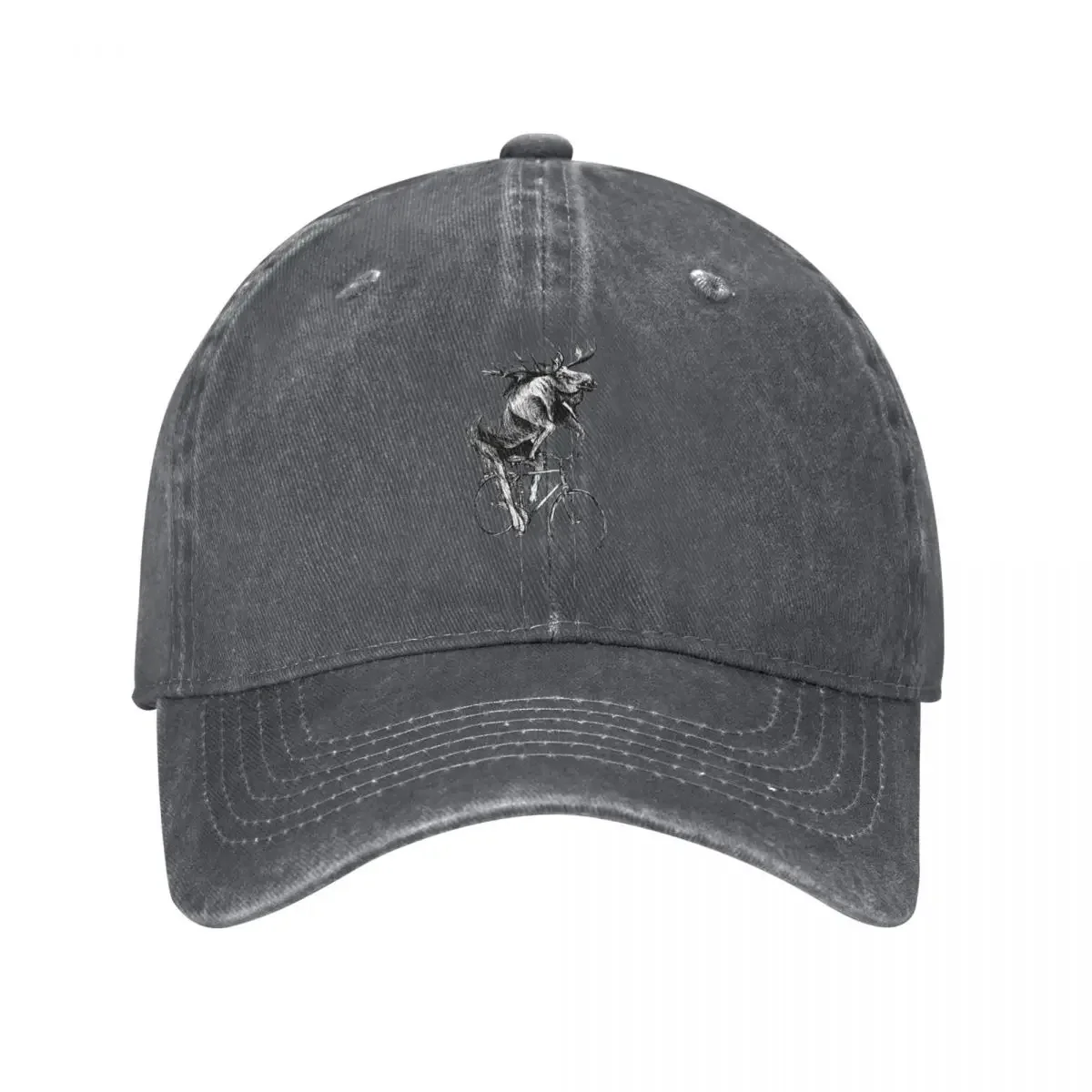 

Moose On A Bicycle Baseball Cap Wild Ball Hat custom caps Women's Golf Wear Men's