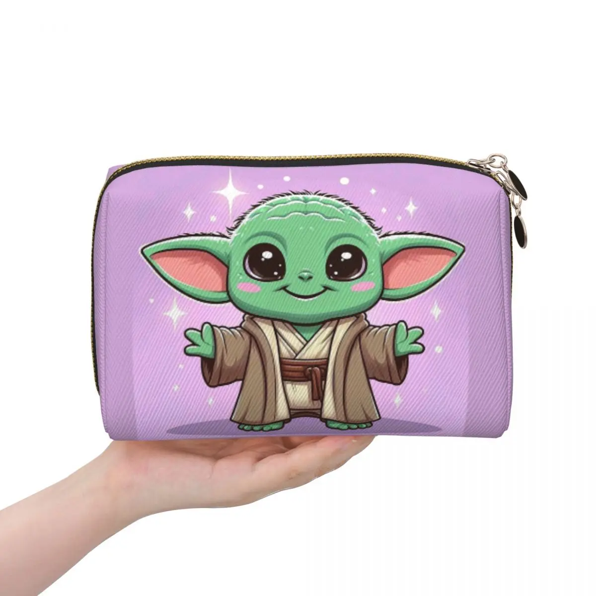 Lindo bebé Yoda Grogu mujeres bolsas de cosméticos viaje maquillaje organizador bolsa artículos de tocador almacenamiento Dopp Kit caso