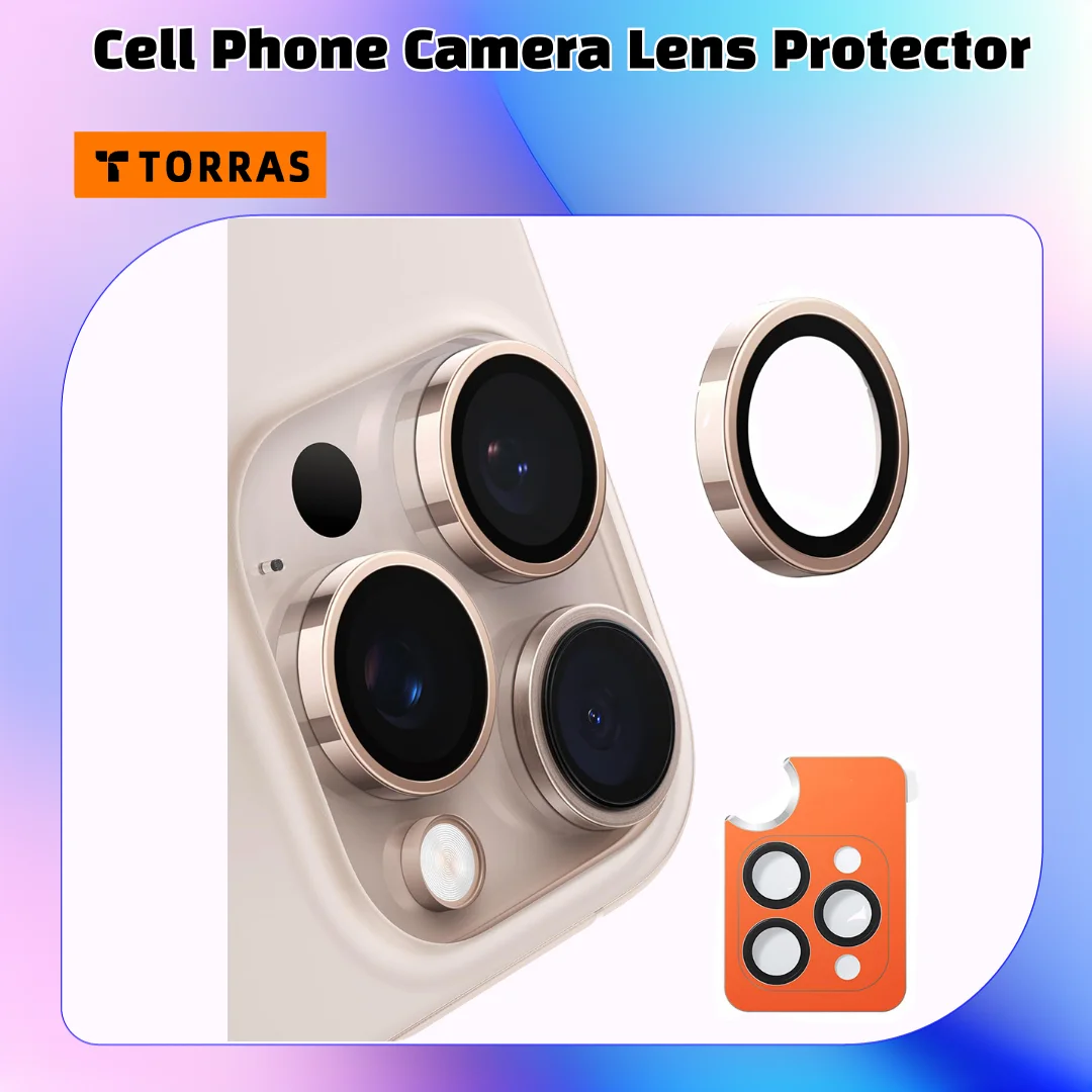 TORRAS for iPhone 16 Pro Max/16 Pro Camera Lens Protector 1:1 Invisible Fit and Ultra Clear 9H Tempered Glass