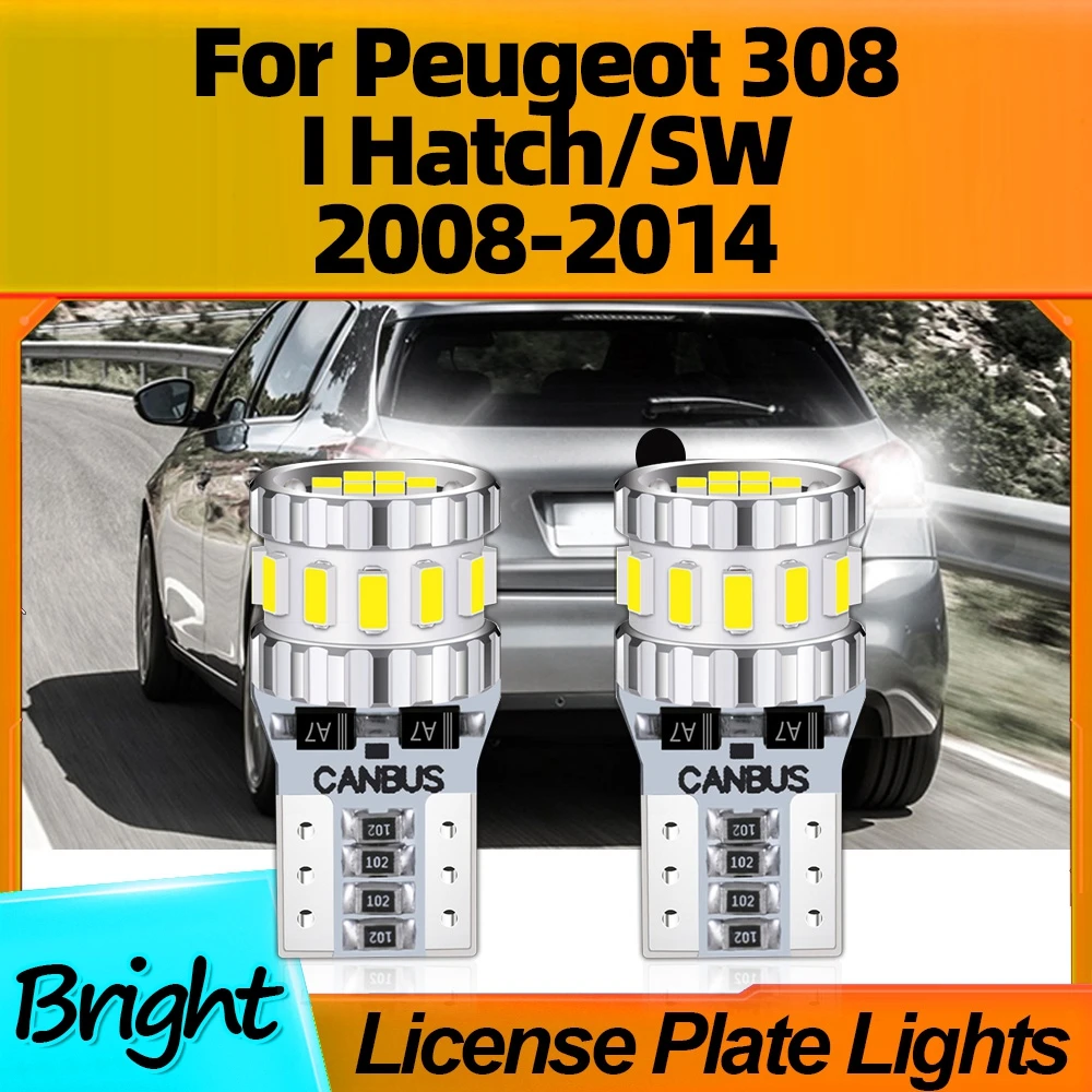 

2Pcs W5W T10 LED Car Lamps Canbus No Error License Plate Light 12V For Peugeot 308 I Hatch/SW 2008 2009 2010 2011 2012 2013 2014