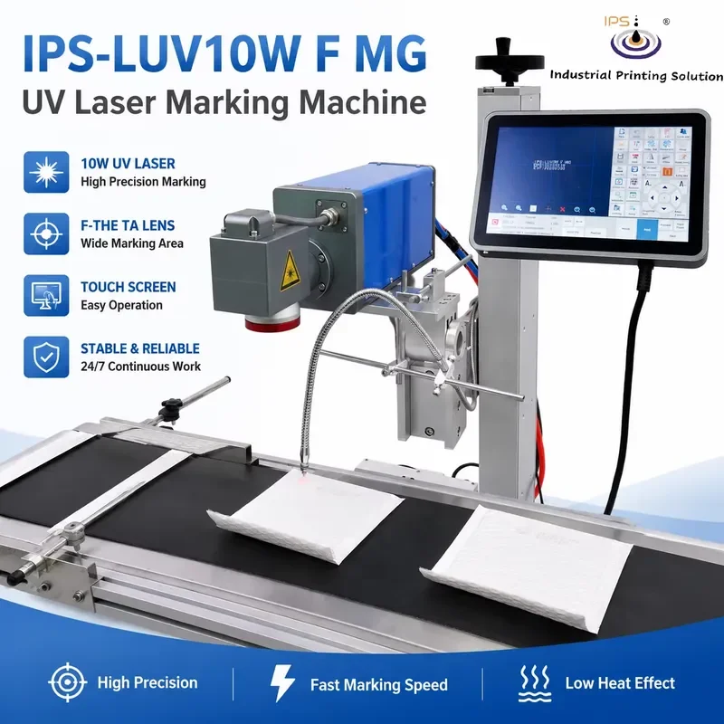 HCY Galvo 10 Watt Uv Marking Machine Plastic Film IPS-LUV10W F MG Expire Date on
