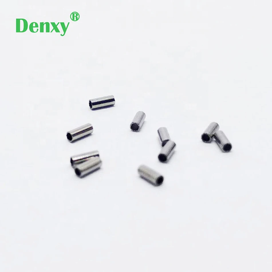 Denxy 50 Stück orthodontische Crimpable Mini Stops Haken-Bracket-Stopper 0,015"/0,019" 2mm RS MEDICO Tube auf Bogendraht Dentalzubehör – Detail 3