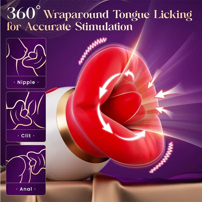 Women's Clit Sucking Vibrator - Tongue Licking & Oral Nipple Vacuum Stimulator, Adult Sex Toy with Suction & Vibration