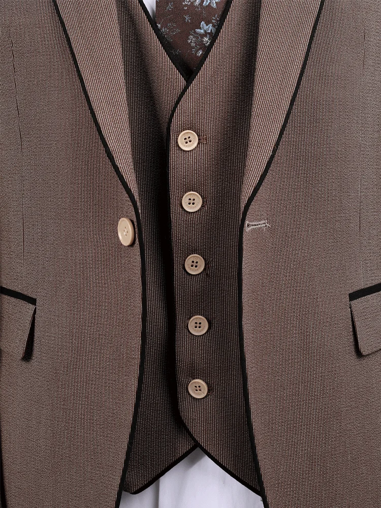 DAROuomo (giacca + gilet + pantaloni) Boutique di moda Reticolo formale da uomo d'affari 3 pezzi Set sposo abito da sposa PDV8371