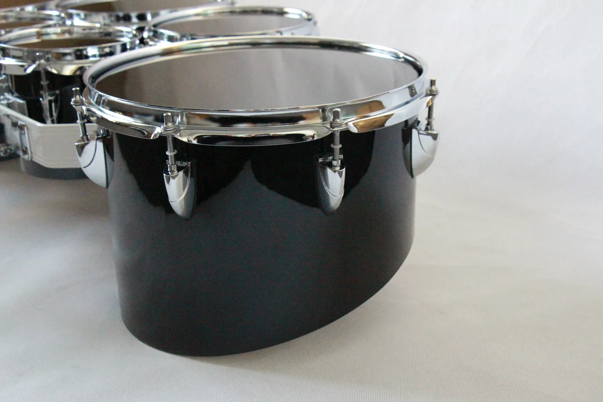 Professional tom drum set instrument black color 6pcs marching drum for sale