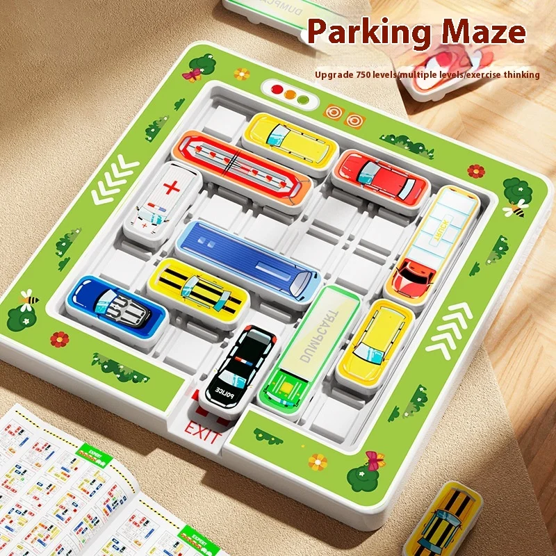 Puzzle Gioco da tavolo per bambini Magnetismo Auto Puzzle Traffic Jam Sfida Logica attraverso gioco da tavolo Auto Huarong Road Puzzle Toy