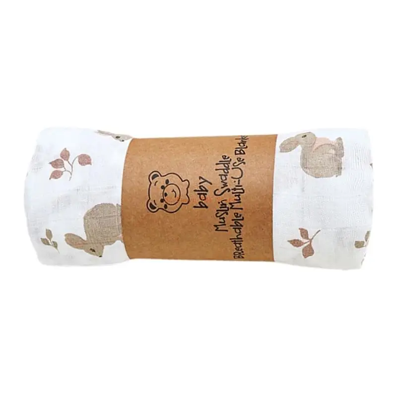 بطانية قماط لطيفة للرضع 96GC مع قماش قابل للتنفس بطباعة مميزة لحديثي الولادة