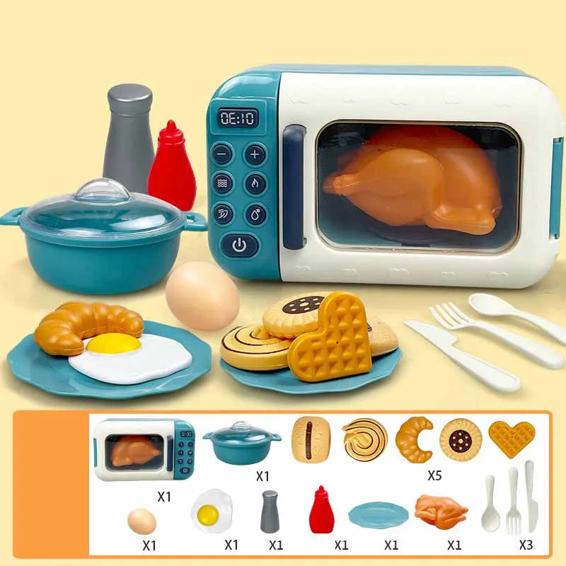 Simulazione per bambini Forno a microonde Giocattoli Creativo Cucina interattiva per bambini Set da cucina Casa da gioco per bambini Giocattoli Regali