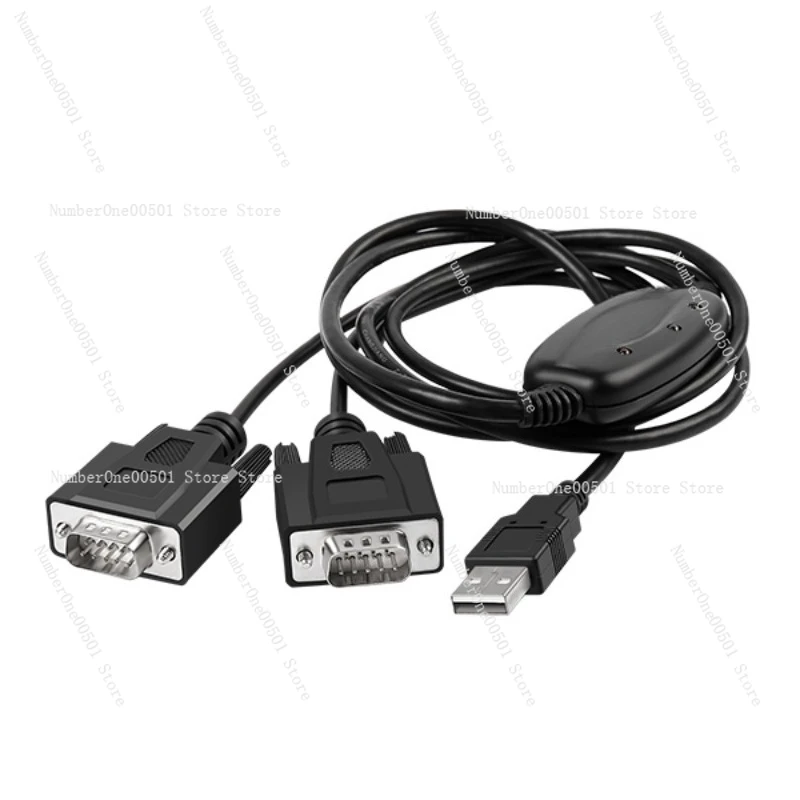 

USB 2 0 to 2 Port RS232 Serial Adapter Dual COM Port Independent DB9 Male Converter ZE537A