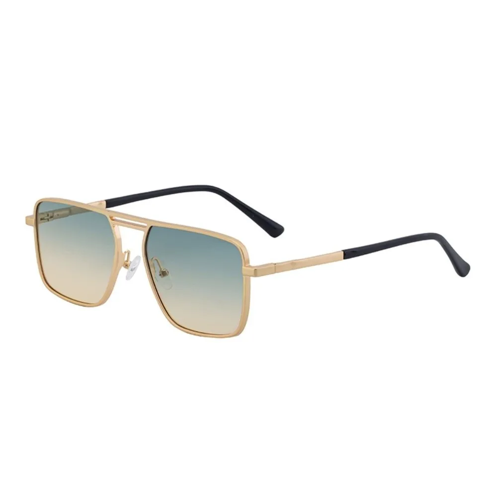 

UV Protection Big Frame Square Sunglasses UV400 Lightweight Double Beam Sun Glasses Punk Alloy Men Eyewear Unisex