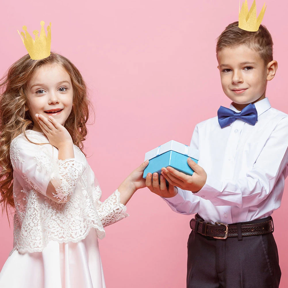 

12Pcs Glitter Birthday Party Crowns Hat for Kids Lovely Headwear Celebration Accessories Crowns for Kids Birthday Decorations