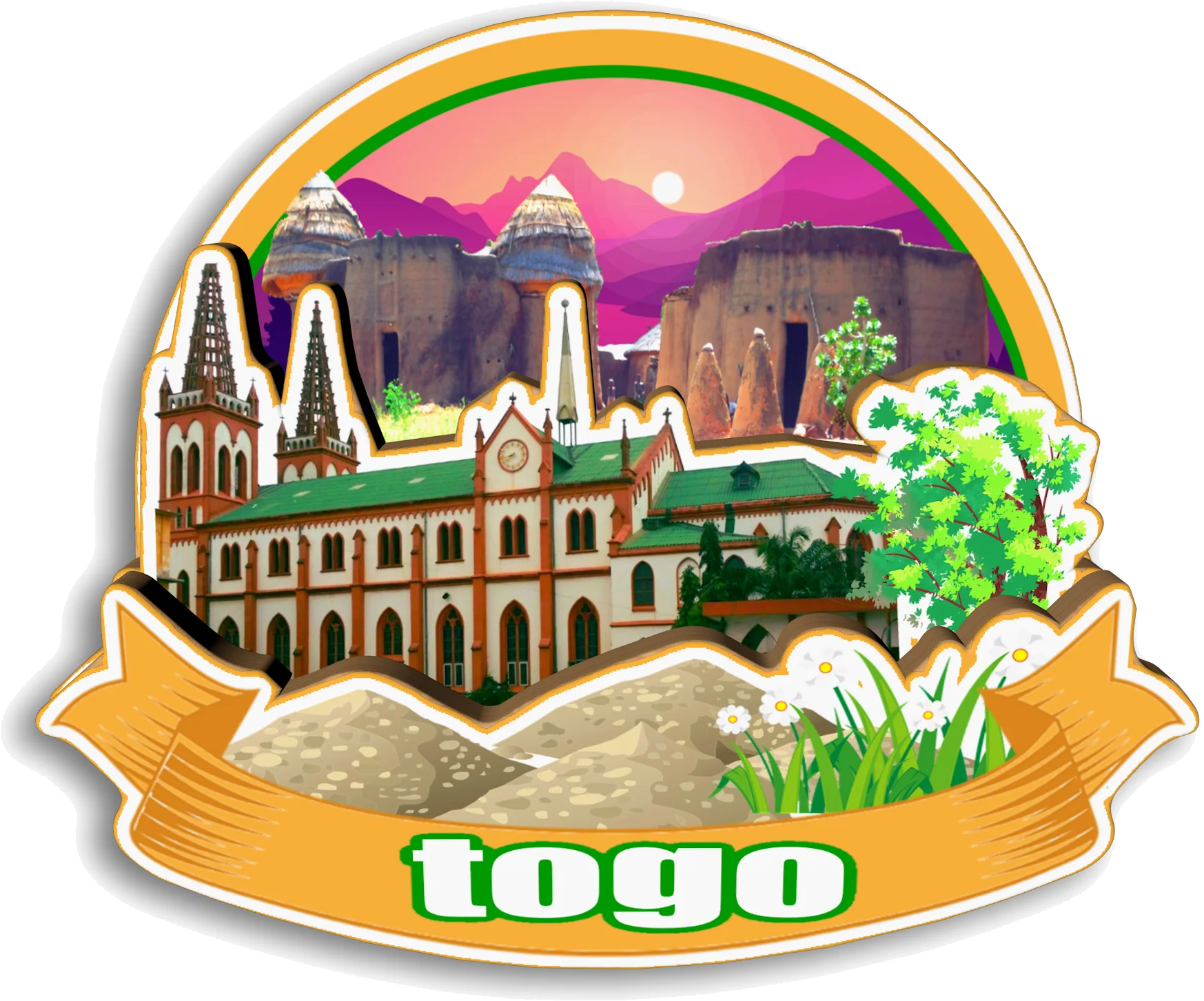 Togo Fridge Magnet Travel Souvenir Gift Handmade Decorative Refrigerator Sticker Home