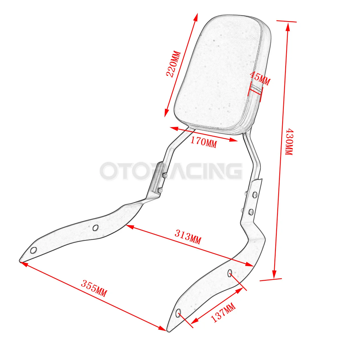 Motorcycle Backrest Sissy Bar For Yamaha Road Star XV 1700 XV1700 XV1700PC Warrior 2002-2010 2003 2004 2005 2006 2007 2008 2009