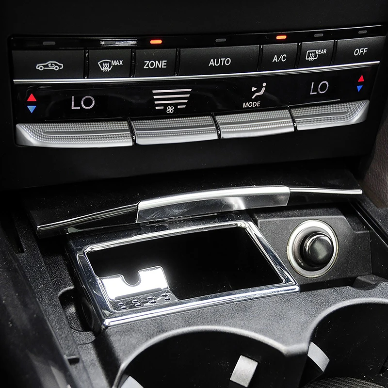 وحدة التحكم في السيارة تكييف الهواء التبديل أزرار الشارات الديكور غطاء من الفولاذ المقاوم للصدأ الكسوة لمرسيدس بنز E Class W212 2009-2015 #3