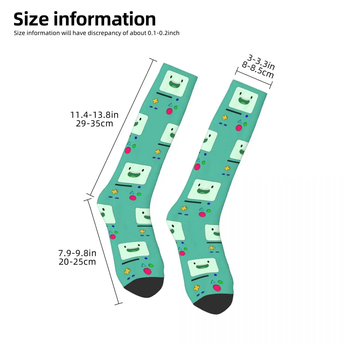 Bmo Sits And Waves - Adventure Time Socks Harajuku Stockings All Season Long Socks Accessories for Unisex Birthday Present