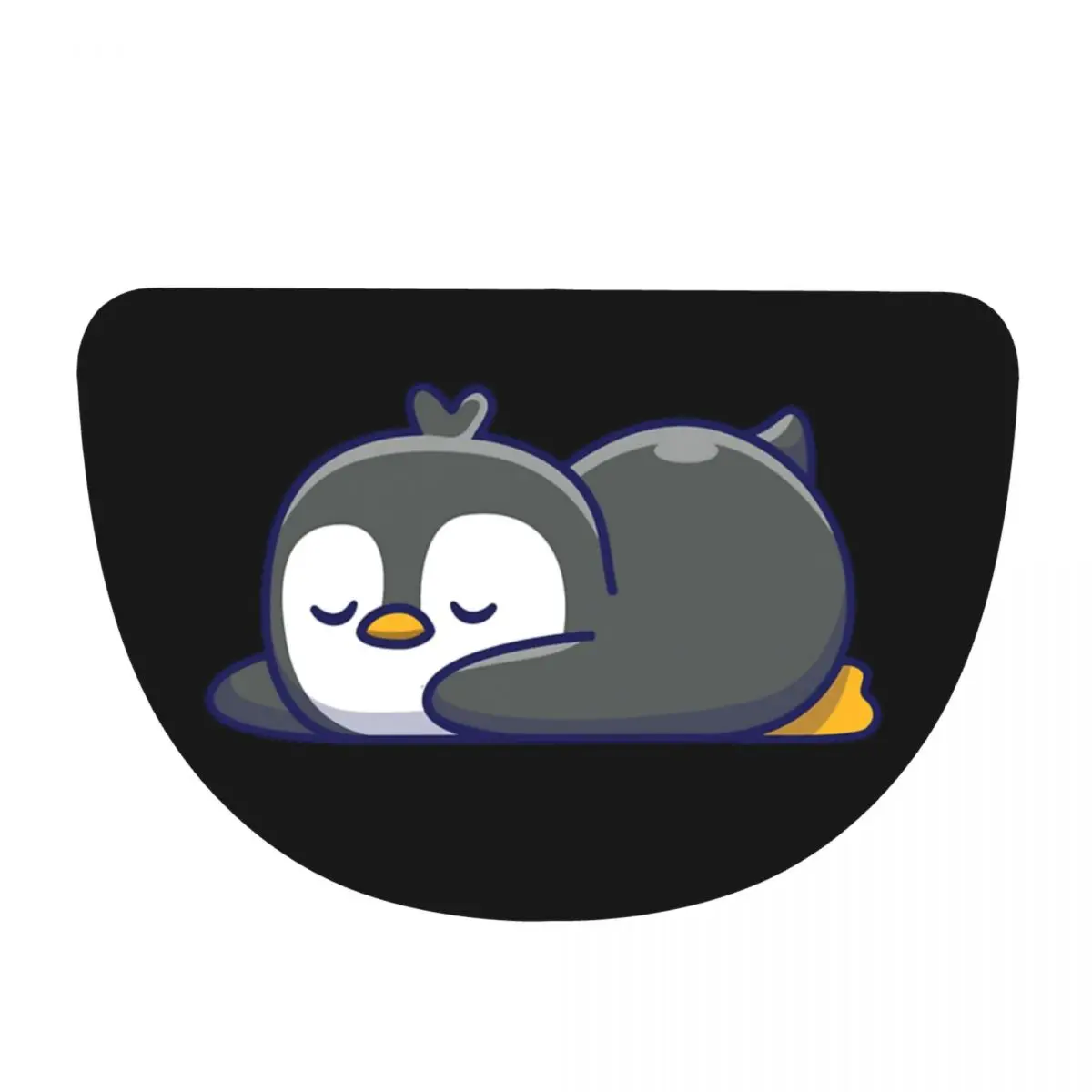 Penguin Soft Flannel Half Round Doormat Non Slip Bathroom Mat Absorbent Floor Carpet for Home Bedroom