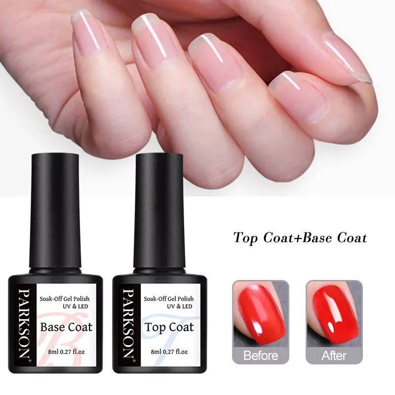 Parkson No Wipe Top Base Coat Nail Gel Polish Design Enhancer Varnish Semi Permanent Soak Off UV LED Nail Art Tool