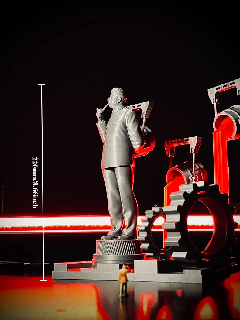 3D Printed Joseph Stalin Statue Soviet Industrial Style USSR Historical Figurine Heavy Industry Desk Decor for History Lovers