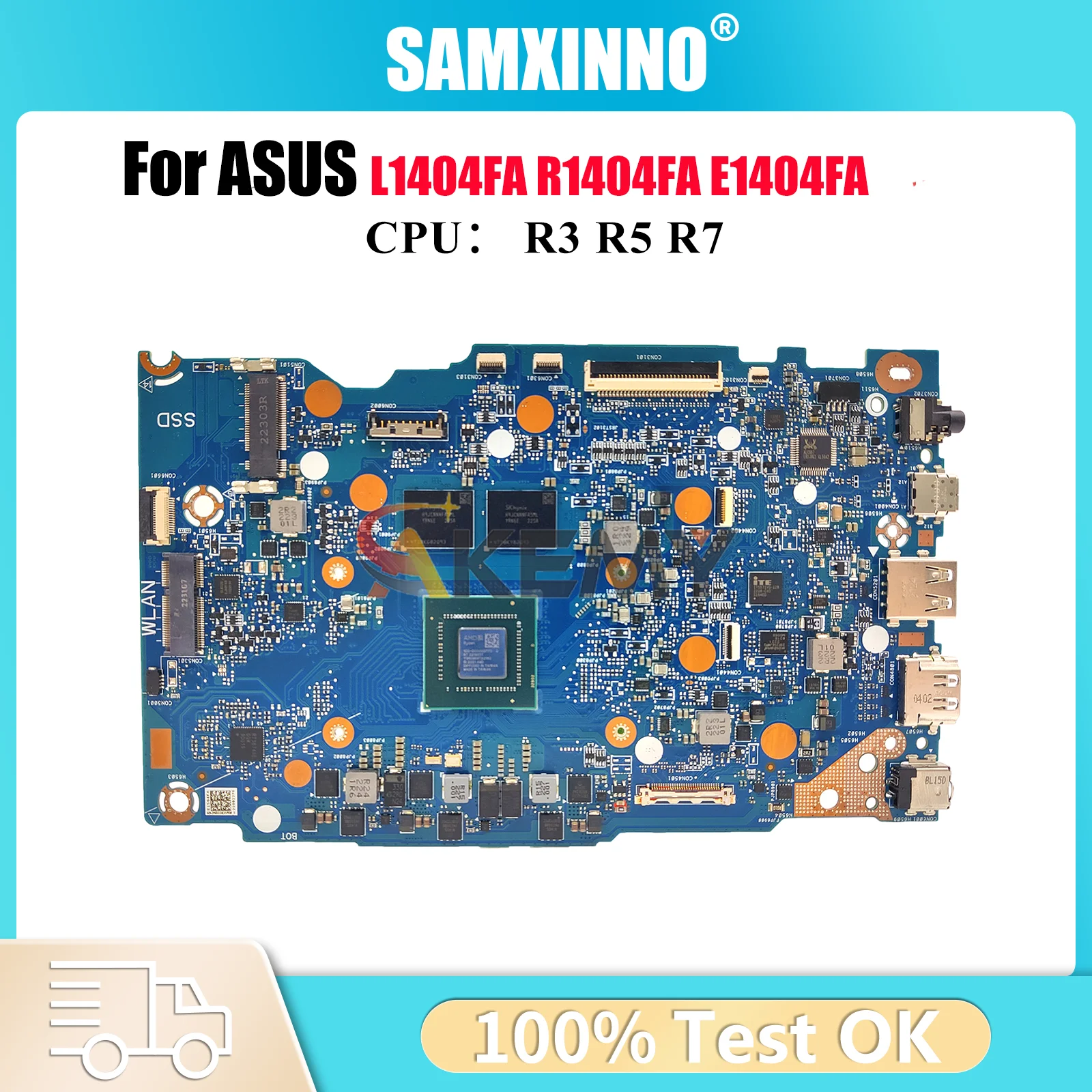 

E1404FA Материнская плата для ноутбука ASUS EeeBook E14 L1404FA R1404FA E1404F E1404FA Материнская плата с процессором R3 R5 R7 100% tests OK быстрая доставка