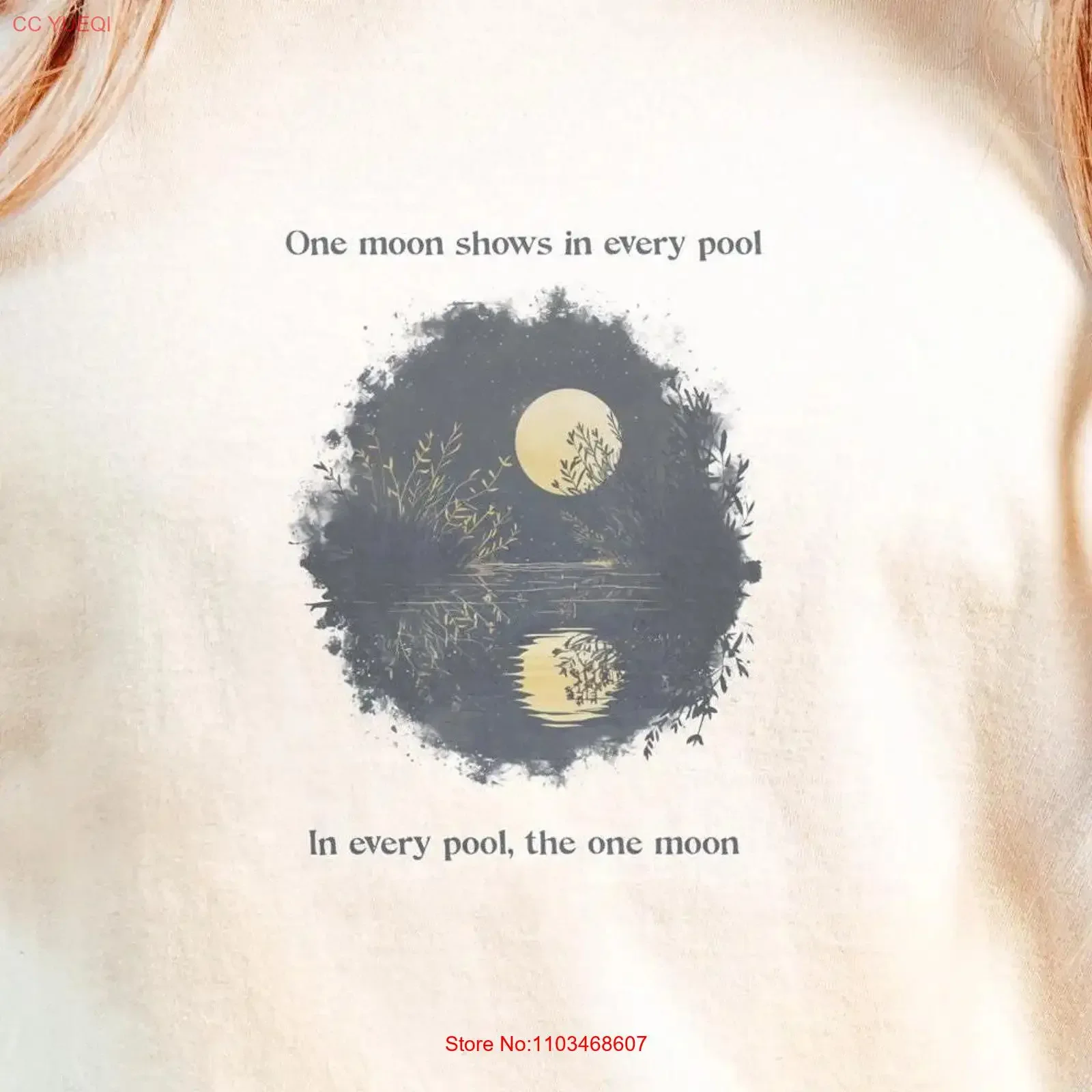 Une lune méditation spirituelle t-shirt Zen pleine conscience réflexion Yoga Dharma sagesse Dogen inspirant vintage lavé