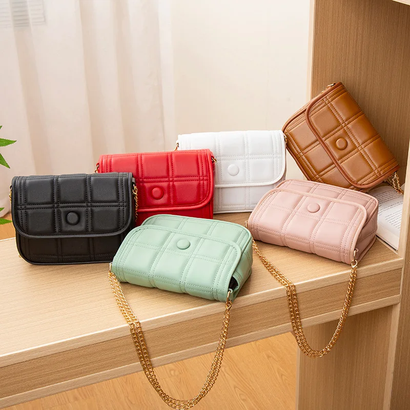 Pressure Grid Small Square 2024 Ladies Foreign Trade Small Women's Fashion Mobile Casual Shoulder Bag