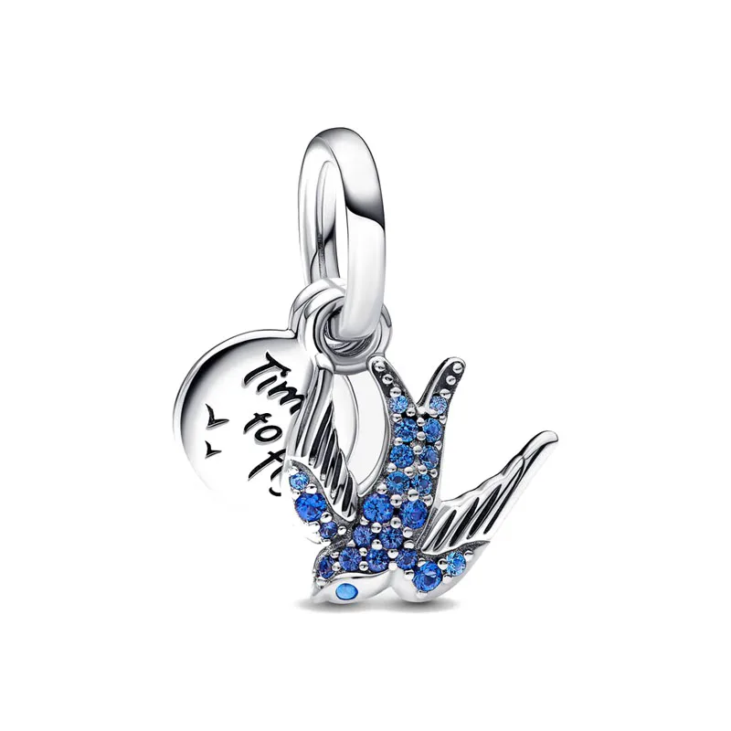 New 925 sterling silver hummingbird swallow pendant bead decoration Fit original European bracelet jewelry DIY women\'s jewelry
