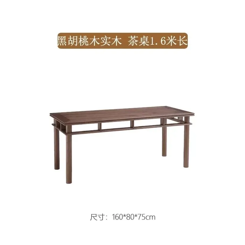 CJ-12 Black Walnut Solid Wood New Chinese Tea Table And Chair Combination Office Tea Table Solid Wood Tea Table