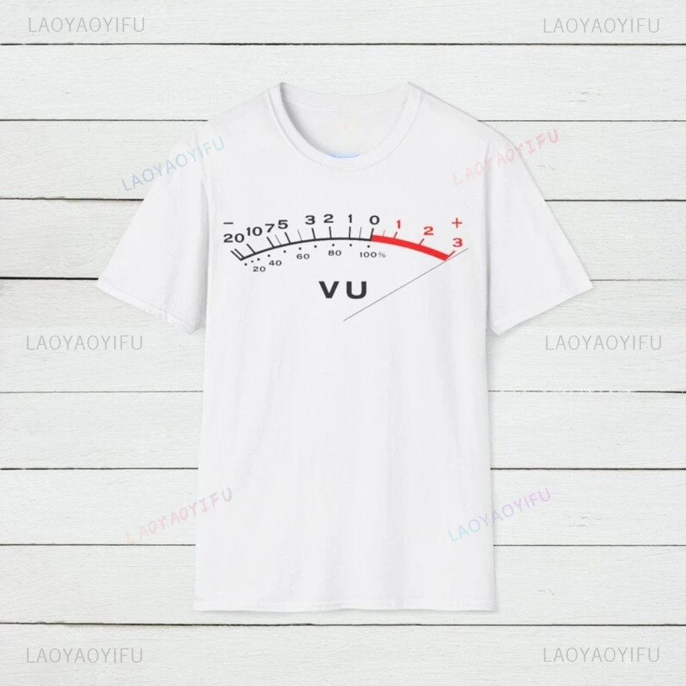 VU Meter Audio Sound Engineer Analog Electronic Gift O-Neck T Shirt Recording Studio Casual Fashion Harajuku Loose Man T-shirt