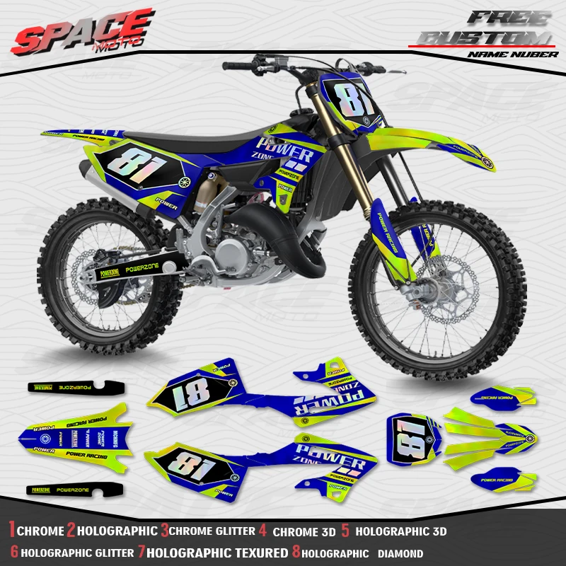 SPACE MOTO Custom Motorcycle Graphics Background Decals Stickers For YAMAHA 22-24 YZ125 250 X