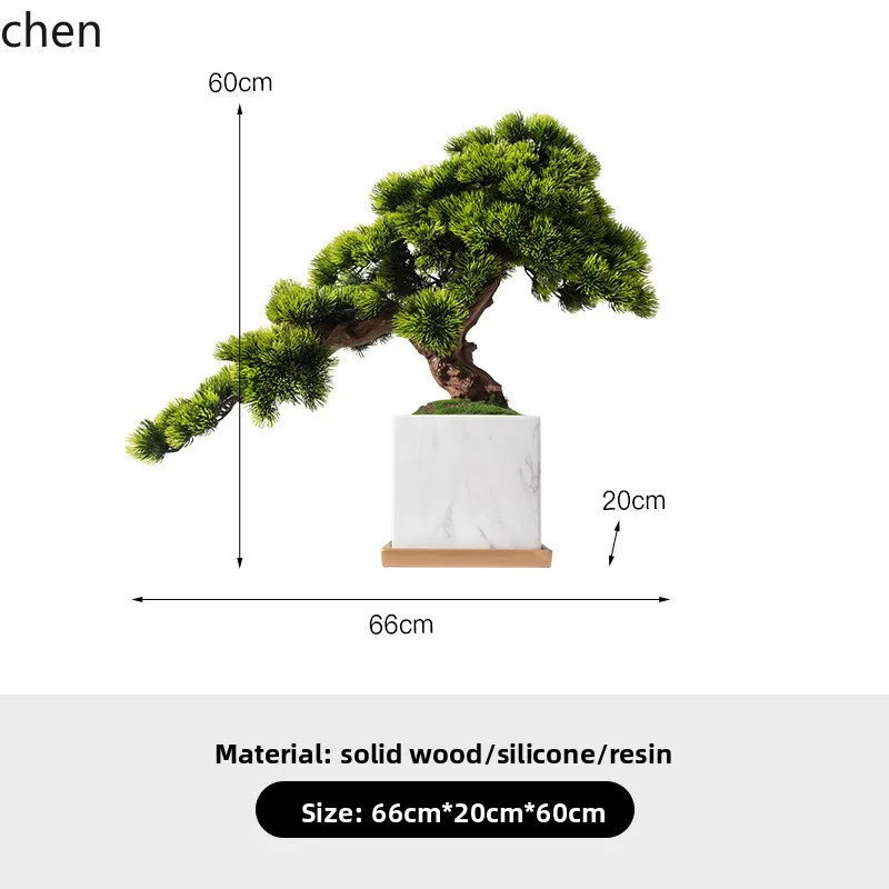 YFY Artificial Plant Thuja Welcome Pine Bonsai  Tea House Hotel Entrance Table Sales Office New Chinese Style Soft Decoration