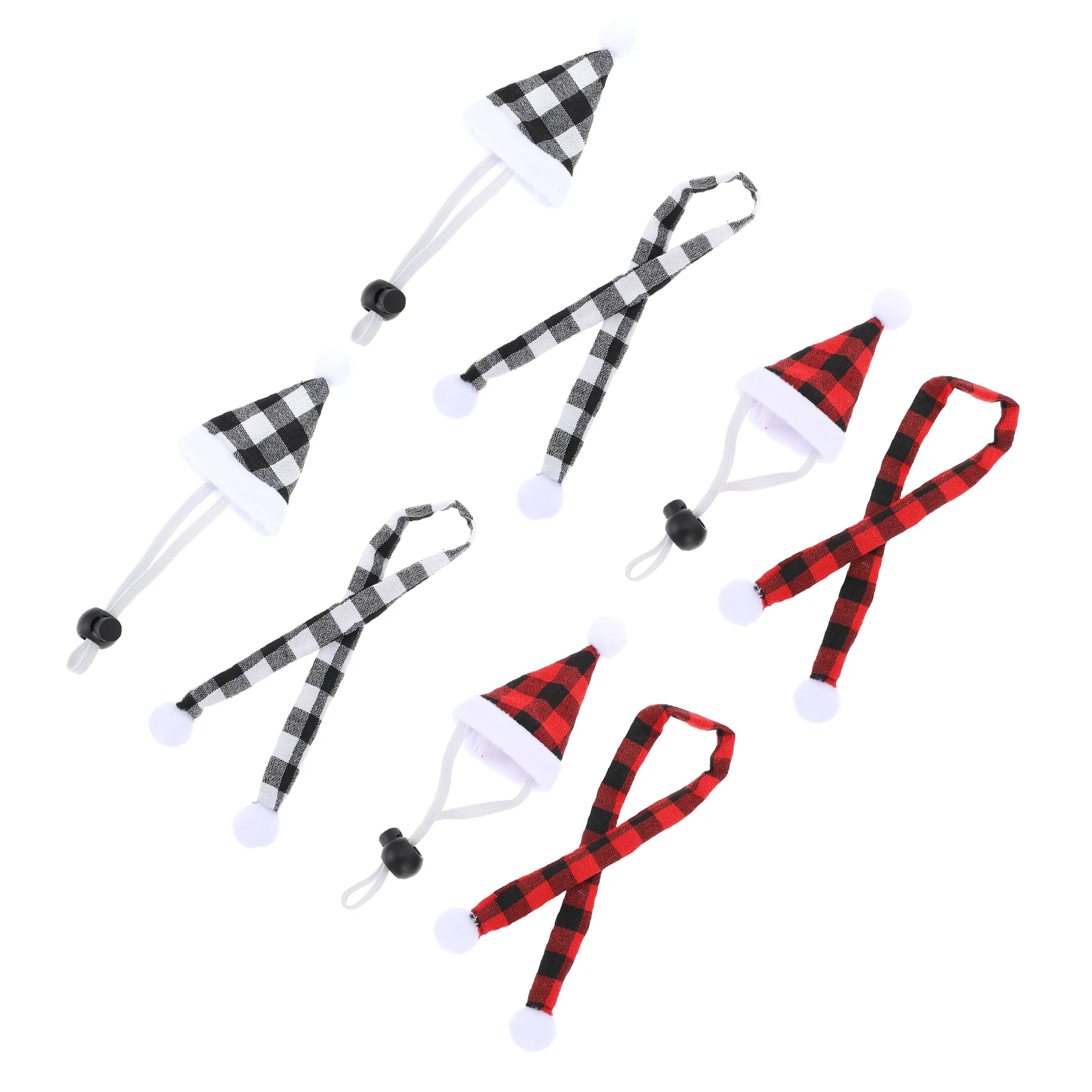 

Christmas Pet Hats Scarves Set 4 Rabbit Decorative Costumes Small Animals Lattice Cloth Xmas Accessories Dog Cat Cosplay Party